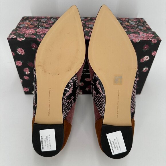 Coach x Tabitha Simmons Harriette Mary Jane Pointed Toe Flats - Plum/Mauve - 8B - Picture 6 of 6